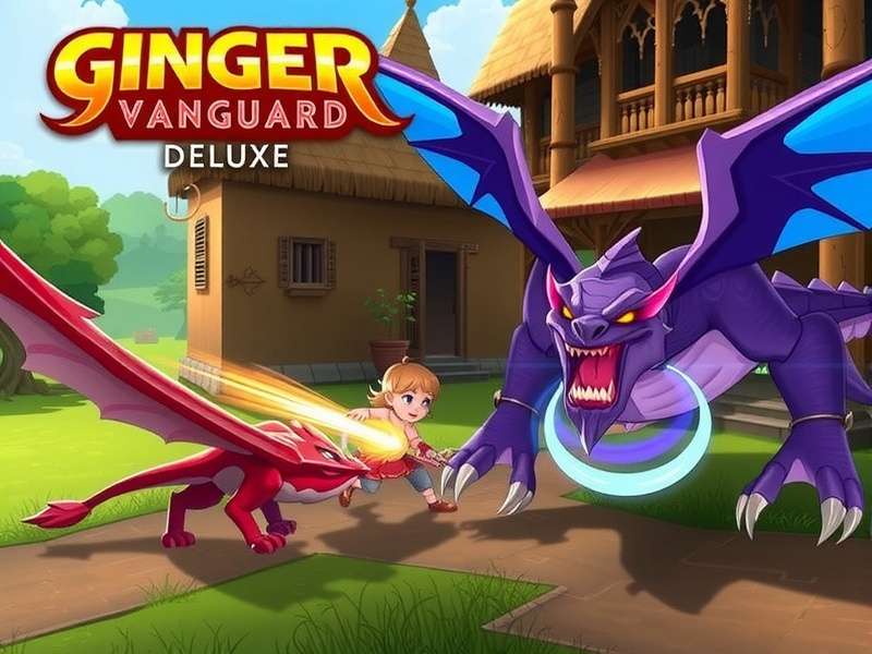 Ginger Vanguard Deluxe Gameplay - Action in Indian Village Ginger Vanguard Deluxe Gameplay showing character fighting mythical creatures in an Indian village setting
