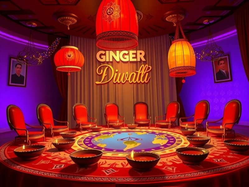 Ginger Vanguard Deluxe Diwali Event - Lakshmi's Blessing Ginger Vanguard Deluxe Diwali Event showing game world decorated with diyas and rangolis